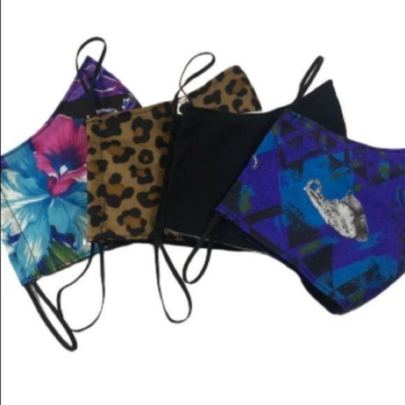 4pk Cotton Masks Leopard, Geo, Black, Trop… - Picture 3 of 9